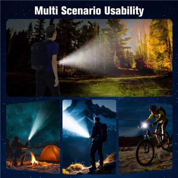 Powerful Flashlight 100000 Lumens, USB Rechargeable Waterproof, Super - Picture 4 of 7